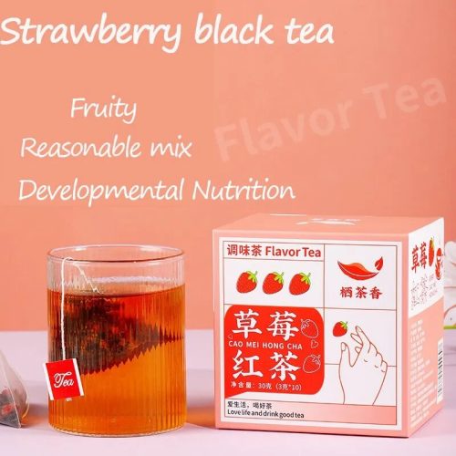 Trà đen thảo mộc vị dâu tây cao cấp